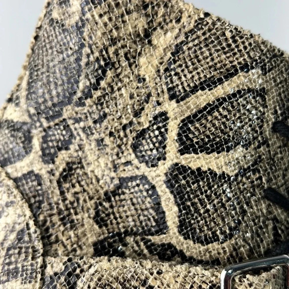 Express Cross Strap Snakeskin Print Lace Up Side Zip Combat Boots Size 8 NWT - Picture 12 of 16